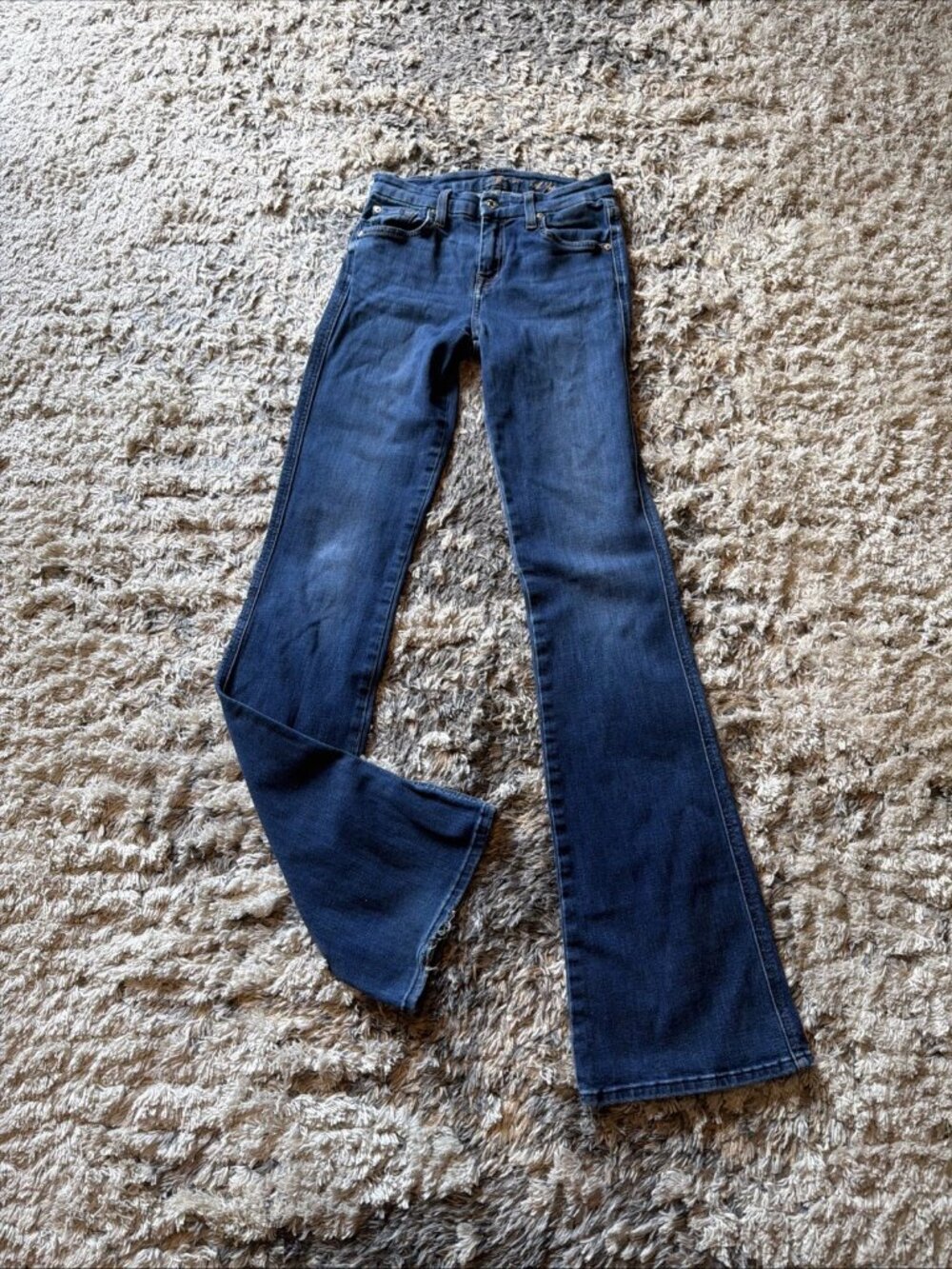 7 FOR ALL MANKIND Flare Jeans A Pocket Blue Denim Women’s 26